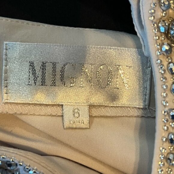 Mignon Light Grey Evening/Party Gown with Rhinestones - Picture 9 of 15